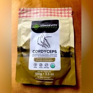 New Longevity Botanicals Cordyceps Mushroom Extract Powder 100g Organic